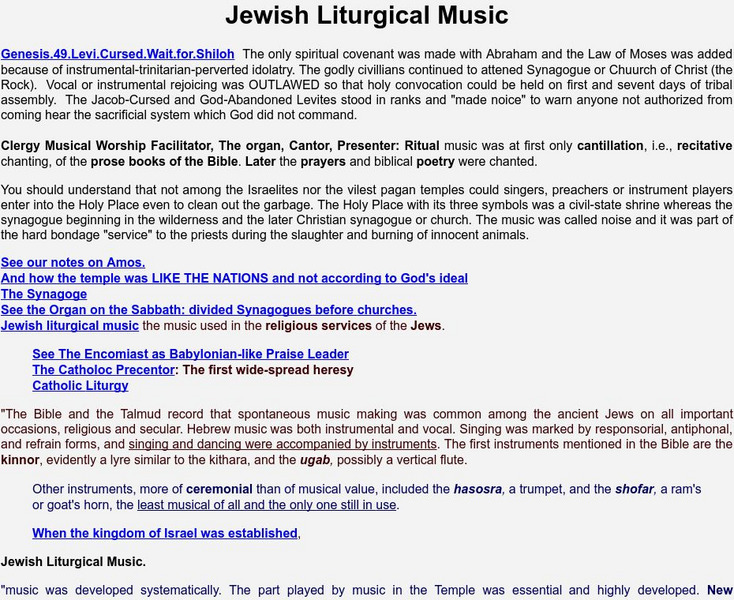 Jewish Liturgical Music Handout Jewish Liturgical Music Handout