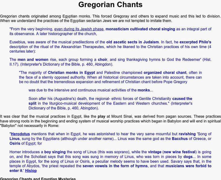 Gregorian Chants Handout Gregorian Chants Handout