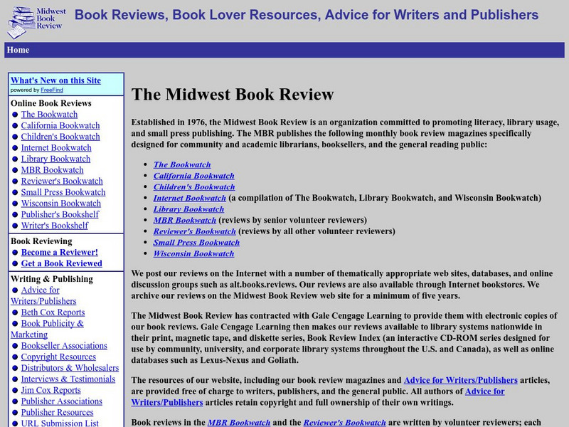 Midwest Book Review Website Midwest Book Review Website