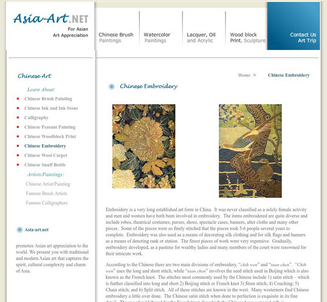 Asia Art: Chinese Embroidery Website Asia Art: Chinese Embroidery Website