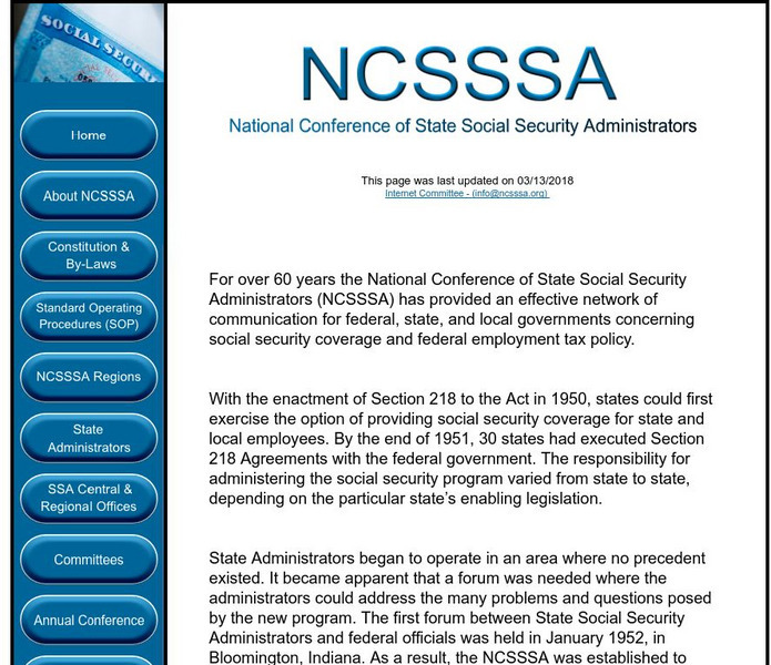 Nat'l Conference of State Social Security Administrators Activity