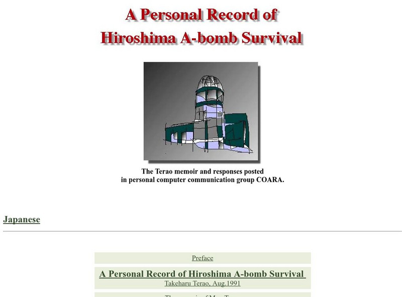 A Personal Record of a Bomb Survival Primary A Personal Record of a Bomb Survival Primary