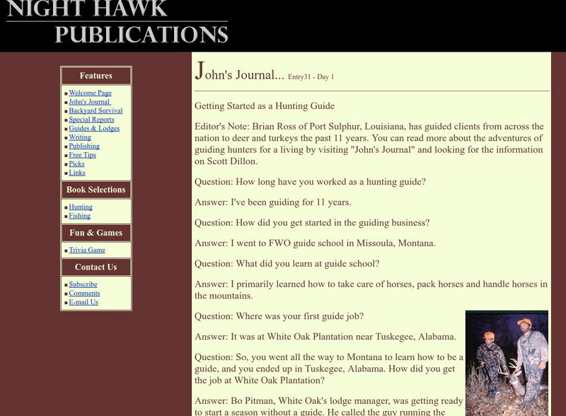 Night Hawk: John's Journal Primary