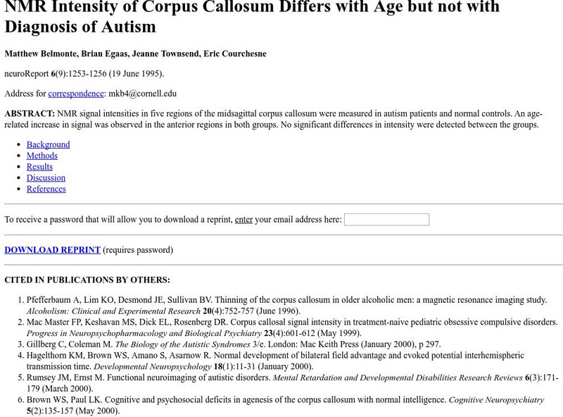 Mattababy: Corpus Callosum Handout