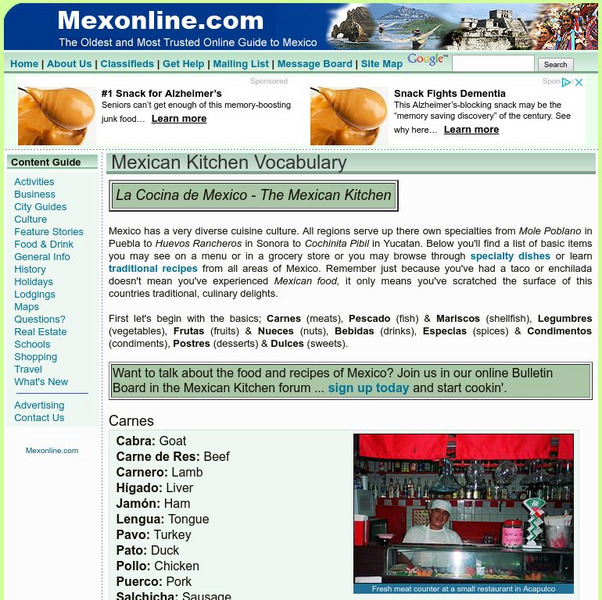 Mexico Online: The Mexican Kitchen Activity Mexico Online: The Mexican Kitchen Activity