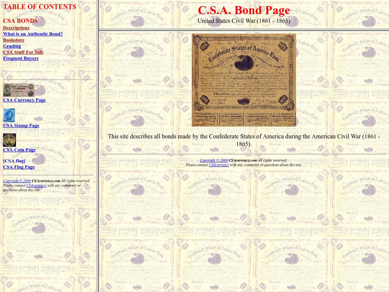 Csa Currency: Csa Bond Page Primary Csa Currency: Csa Bond Page Primary
