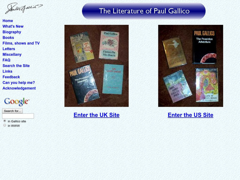The Literature of Paul Gallico Website The Literature of Paul Gallico Website
