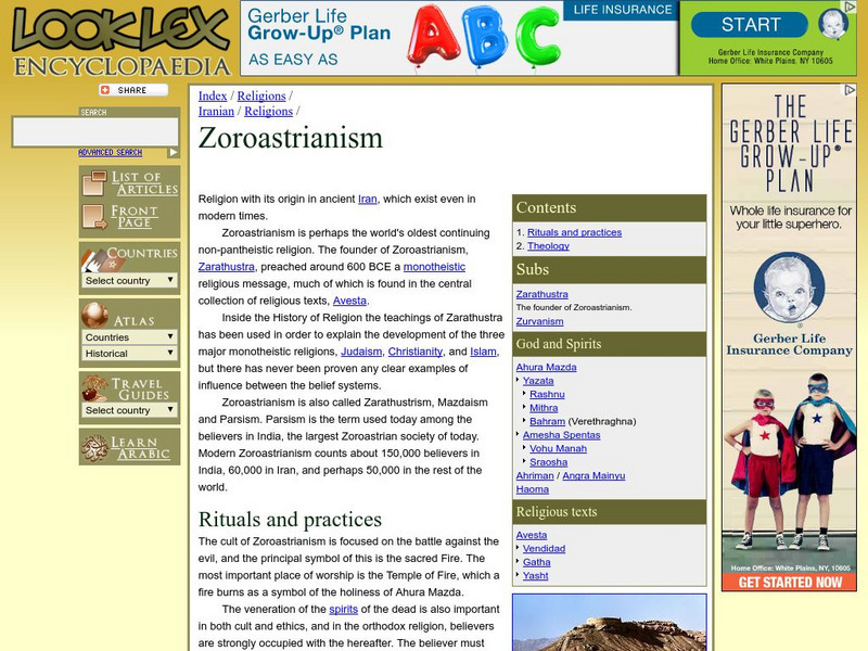 Encyclopedia of the Orient: Zoroastrianism Handout