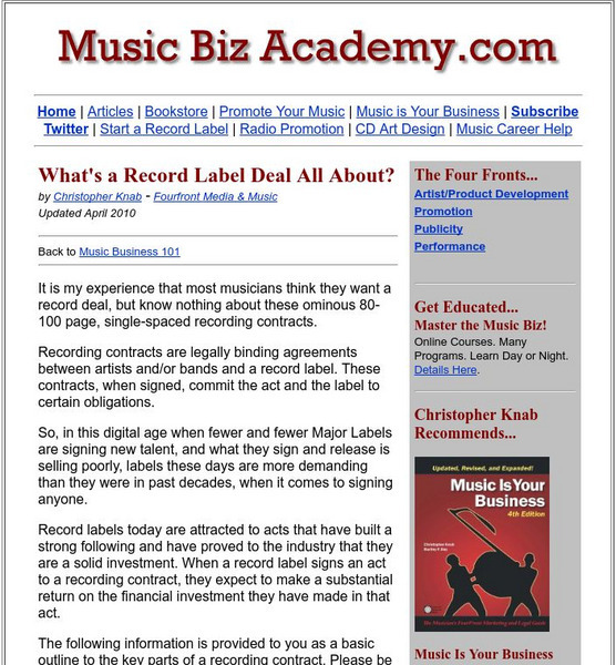 What's a Record Label Deal All About? Website What's a Record Label Deal All About? Website