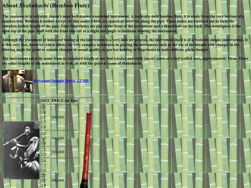 J Music: Shakuhachi (Bamboo Flute) Website J Music: Shakuhachi (Bamboo Flute) Website
