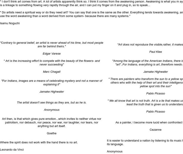 Kentucky Artists: Favorite Quotes Website