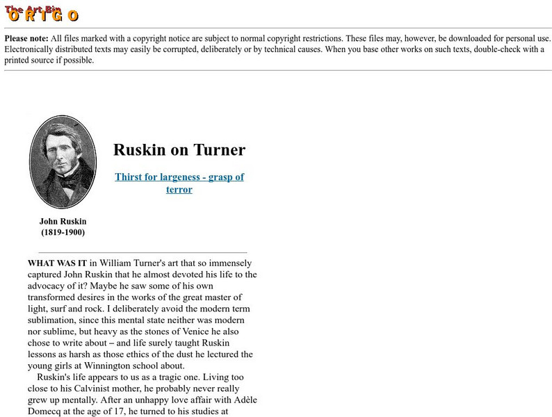 Ruskin on Turner Website Ruskin on Turner Website