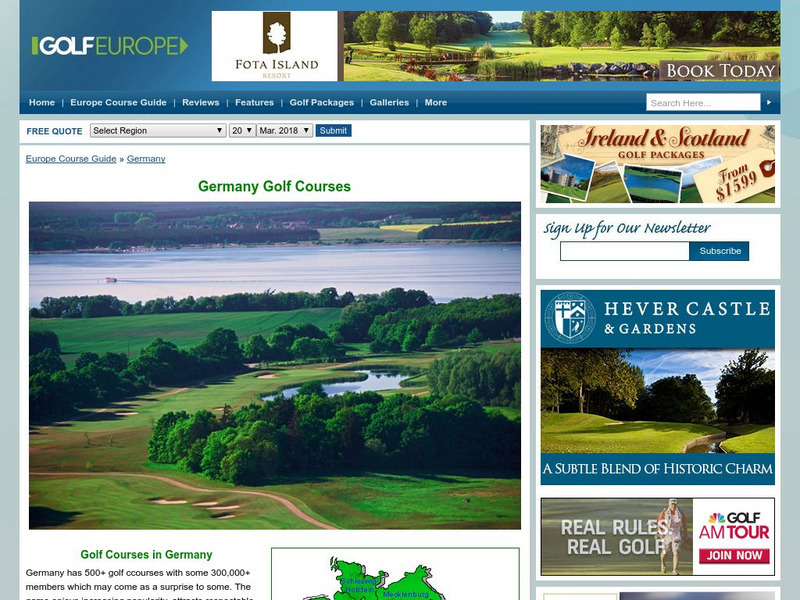 Golf Europe: Golf Clubs in Germany/other Activity Golf Europe: Golf Clubs in Germany/other Activity