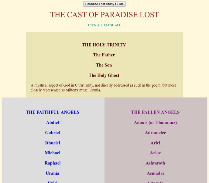 Dramatis Personae: The Cast of "Paradise Lost" Website Dramatis Personae: The Cast of "Paradise Lost" Website