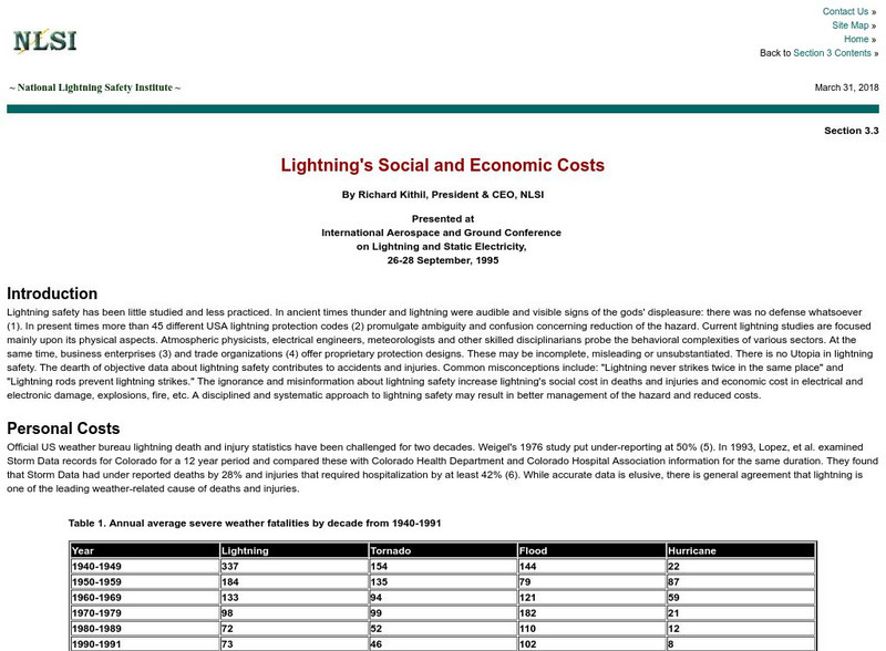 Nlsi: Lightning's Social and Economic Costs Website Nlsi: Lightning's Social and Economic Costs Website