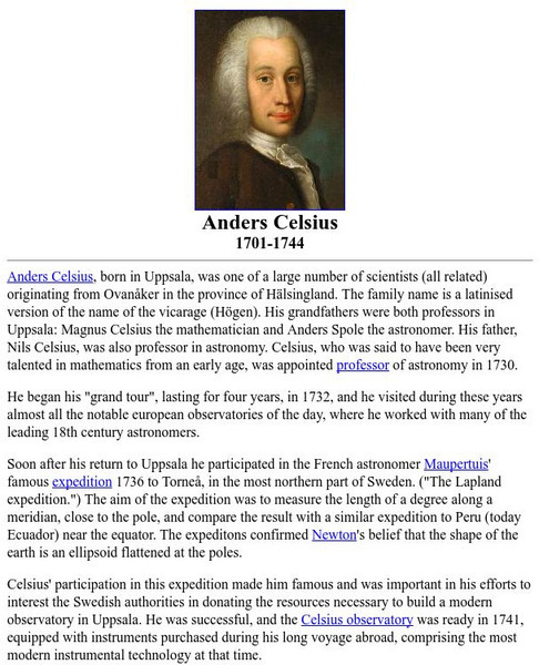 History of Astronomy in Uppsala: Anders Celsius Handout History of Astronomy in Uppsala: Anders Celsius Handout