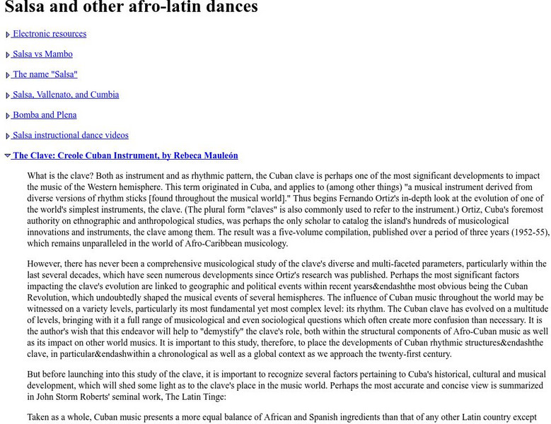 The Clave: Creole Cuban Instrument Article The Clave: Creole Cuban Instrument Article
