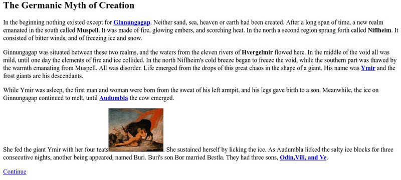 Dickenson College: The Germanic Myth of Creation Website Dickenson College: The Germanic Myth of Creation Website