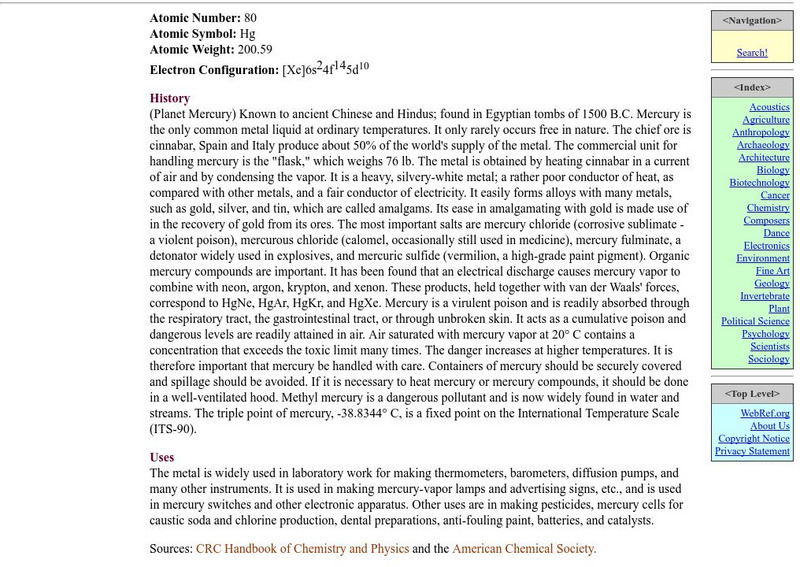 Web ref.org: Mercury Handout
