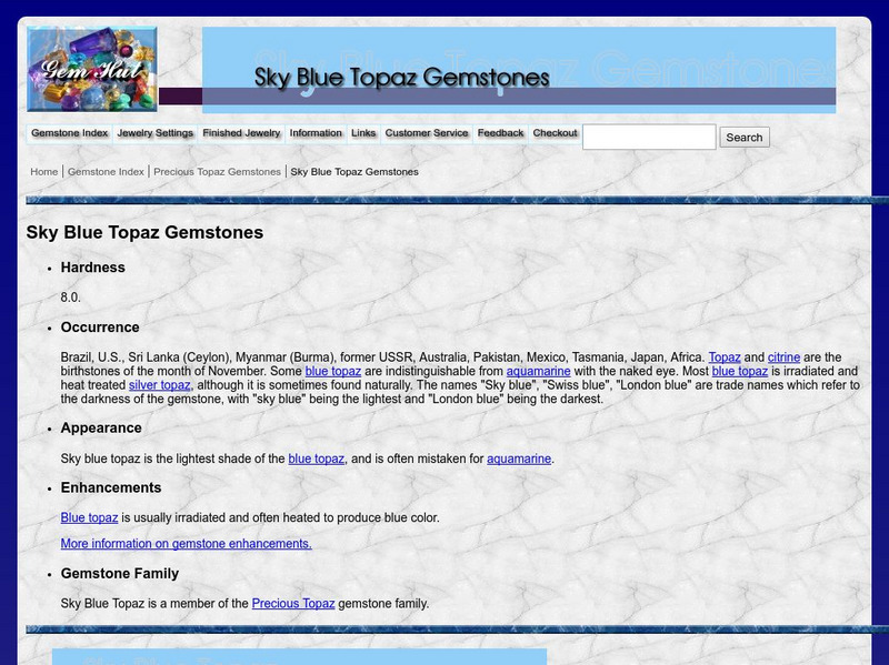 Gem Hut: Sky Blue Topaz Website