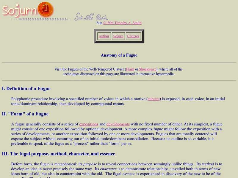 Northern Arizona University: Sojurn: Anatomy of a Fugue Website Northern Arizona University: Sojurn: Anatomy of a Fugue Website