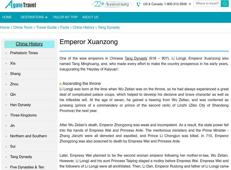 Agate Travel: Tang Dynasty Website Agate Travel: Tang Dynasty Website