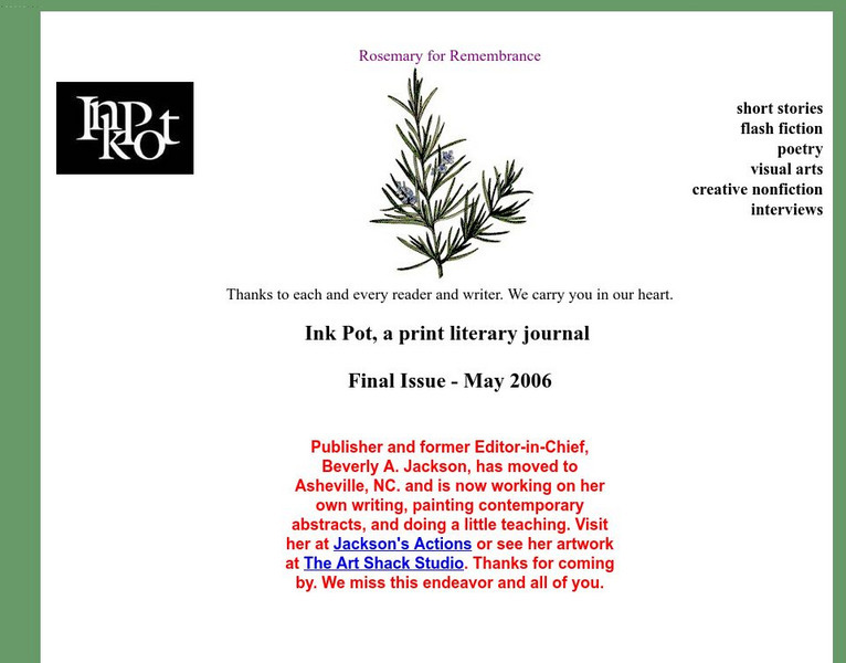 Ink Pot: A Print Literary Journal Activity Ink Pot: A Print Literary Journal Activity