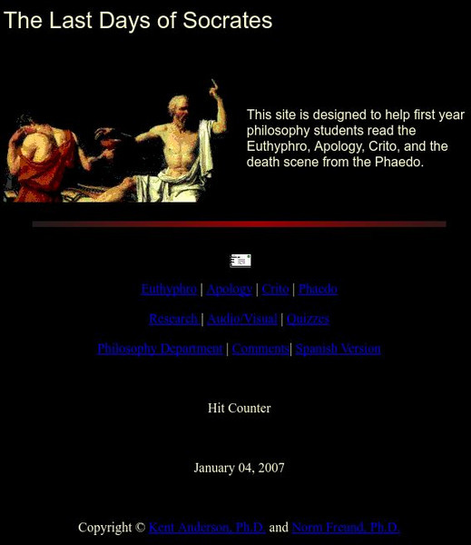The Death of Socrates Website