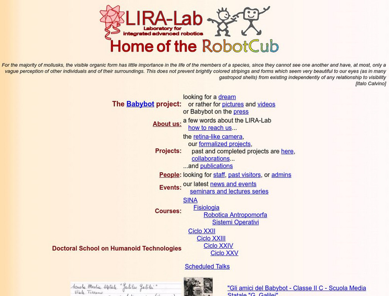 Lira Lab: Laboratory for Integrated Advanced Robotics Website Lira Lab: Laboratory for Integrated Advanced Robotics Website