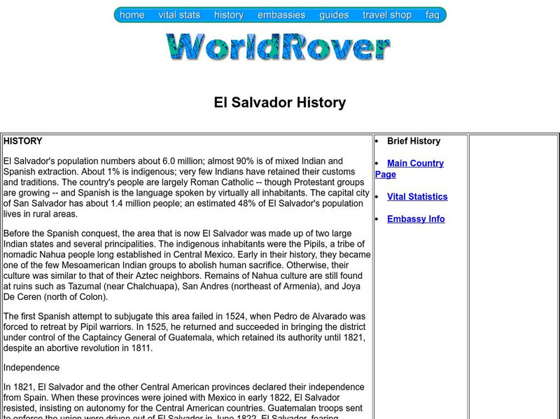 El Salvador: History Activity El Salvador: History Activity