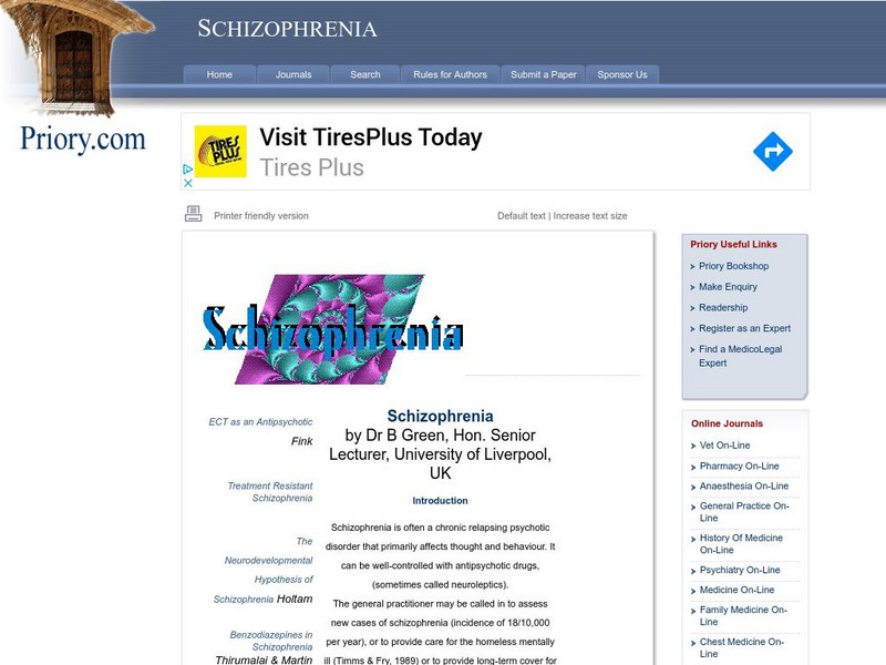 Priory: Schizophrenia Article