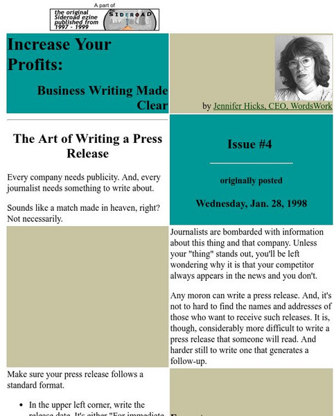 The Art of Writing a Press Release Activity The Art of Writing a Press Release Activity