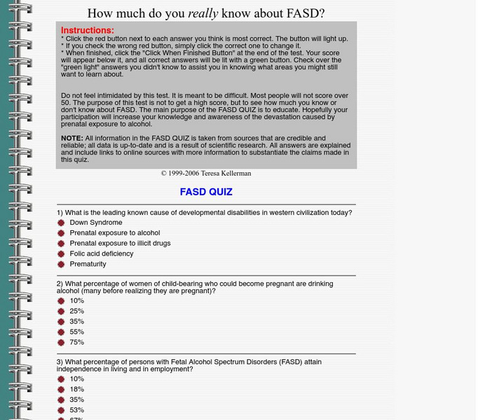 Multiple Choice Fetal Alcohol Syndrome Quiz Unknown Type