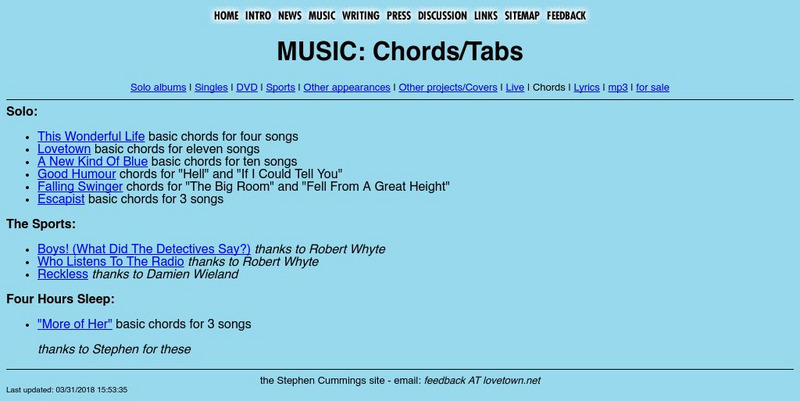 Music: Chords/tabs Website