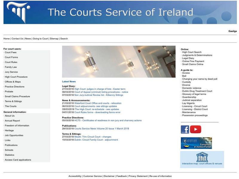 Courts Service of Ireland Website Courts Service of Ireland Website
