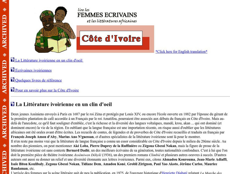 La Litterature Ivoirienne Handout La Litterature Ivoirienne Handout