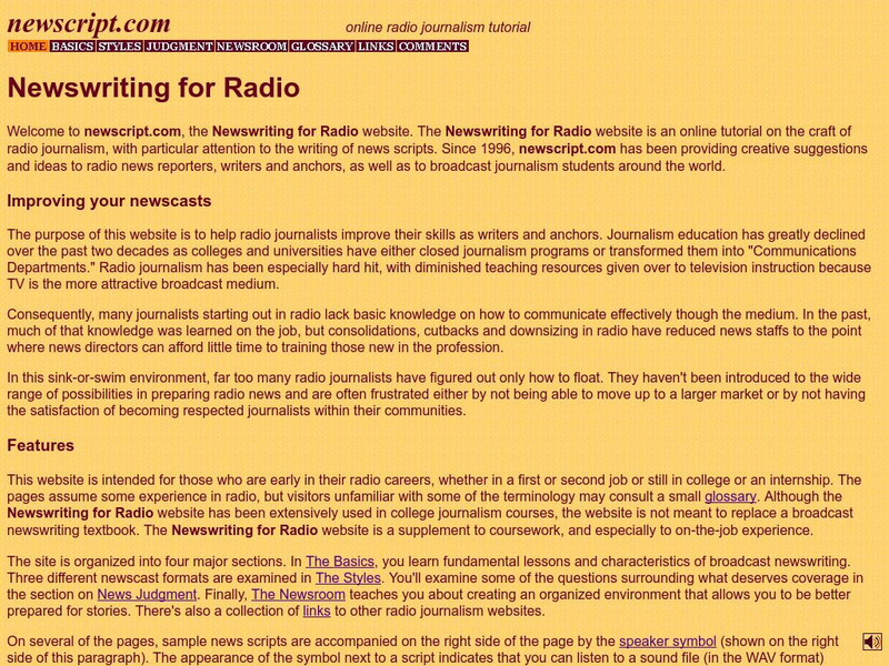 Newswriting for Radio Website Newswriting for Radio Website