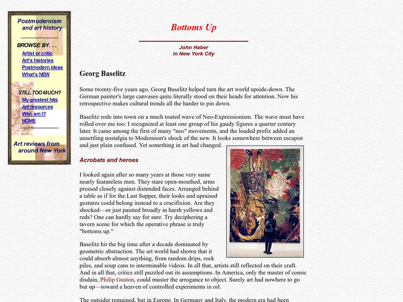 Georg Baselitz Neo Expressionist Artist Handout Georg Baselitz Neo Expressionist Artist Handout