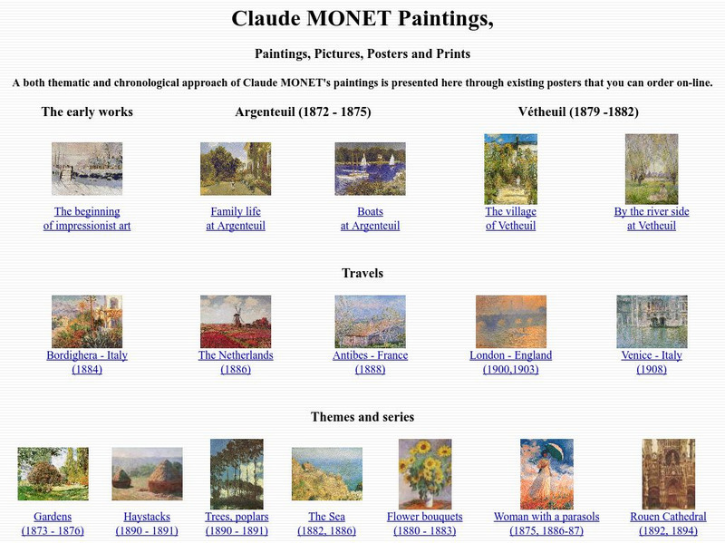Claude Monet's: Works of Claude Monet Graphic Claude Monet's: Works of Claude Monet Graphic