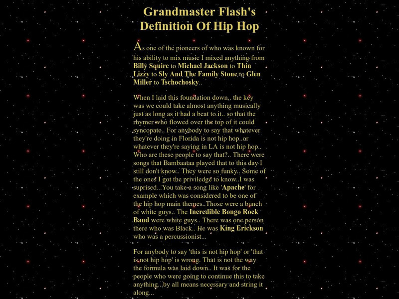 Davey D's Hip Hop Corner: Grandmaster Flash's Hip Hop Website Davey D's Hip Hop Corner: Grandmaster Flash's Hip Hop Website