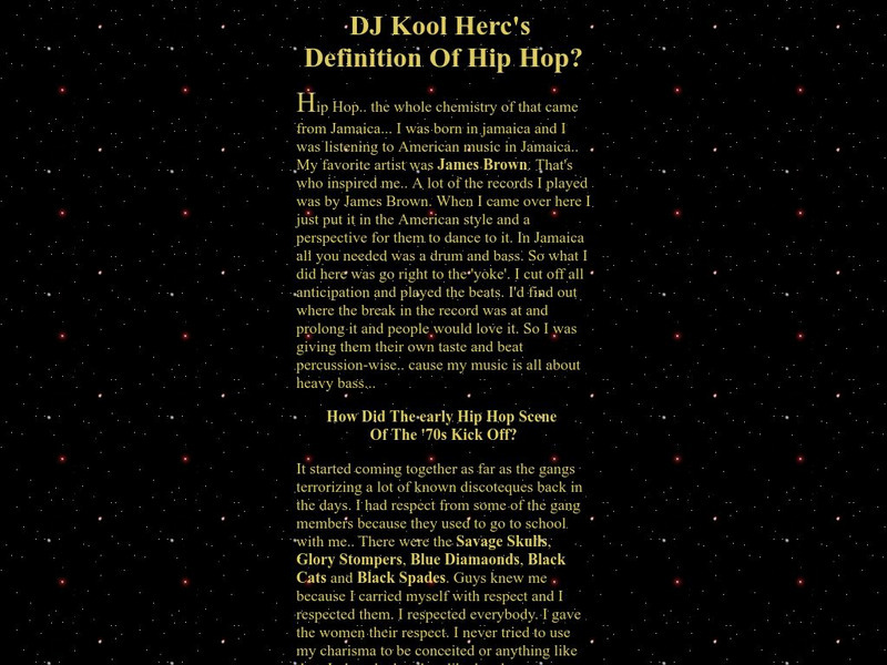 Davey D's Hip Hop Corner: Definition of Hip Hop Website