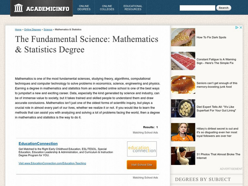 Academic Info: Mathematics Gateway Website Academic Info: Mathematics Gateway Website