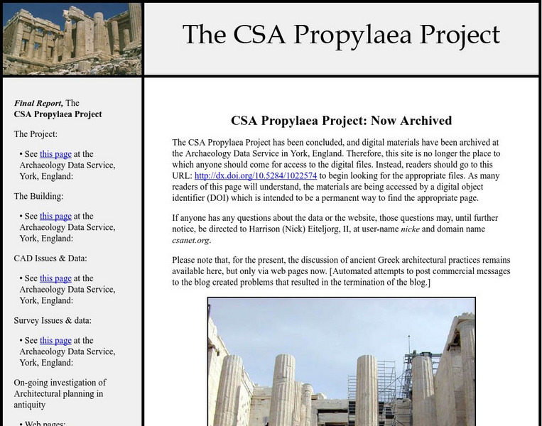 Center for the Study of Architecture: The Propylaea Project Website Center for the Study of Architecture: The Propylaea Project Website
