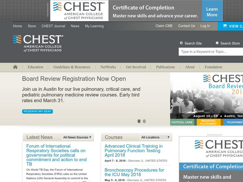American College of Chest Physicians: Home Page Website American College of Chest Physicians: Home Page Website