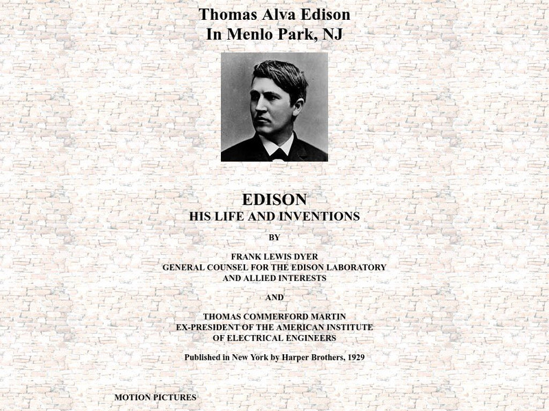 Edison:life and Inventions/motion Pictures eBook Edison:life and Inventions/motion Pictures eBook