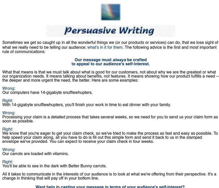 Examples of Persuasive Business Writing Activity Examples of Persuasive Business Writing Activity