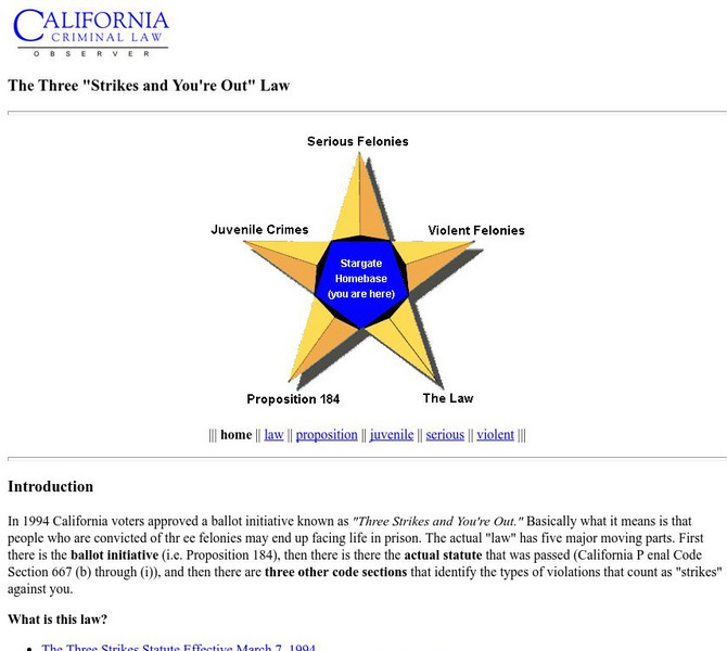 California Criminal Law Observer: 3 Strikes and You're Out Law Activity California Criminal Law Observer: 3 Strikes and You're Out Law Activity