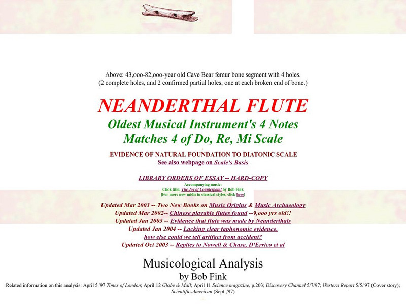 Neanderthal Flute Article Neanderthal Flute Article