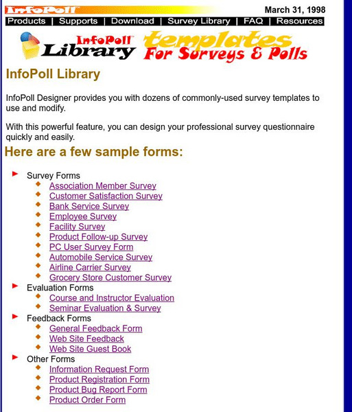 Info Poll Library: Templates for Surveys/polls Activity Info Poll Library: Templates for Surveys/polls Activity