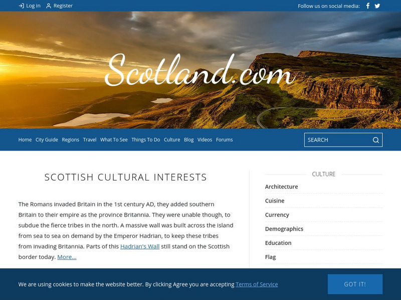 Scotland.com: Scottish Cultural Interests Handout Scotland.com: Scottish Cultural Interests Handout